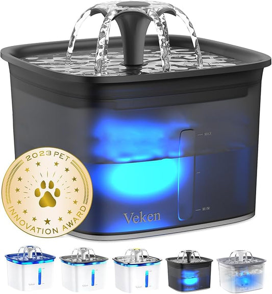 2.8L Automatic Pet Water Fountain for Cats & Dogs with Replacement Filters