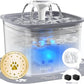 Large-Capacity 2.8L Pet Water Fountain for Multiple Pets (Transparent Grey, Plastic)