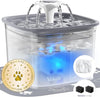 Large-Capacity 2.8L Pet Water Fountain for Multiple Pets (Transparent Grey, Plastic)